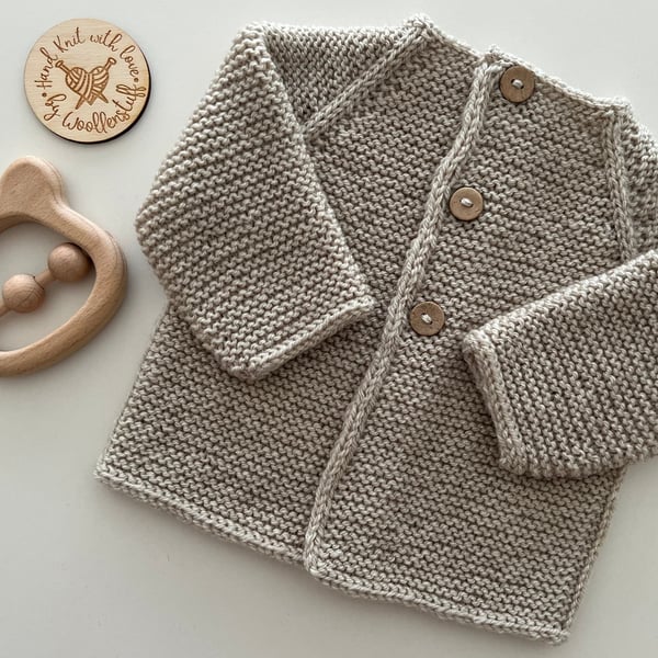 Made To Order Handknitted Cedarwood Cardigan 6 sizes. Any colour.