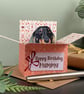 Dachshund Card; Personalised or Blank. Sausage dog gift card holder - Image 1