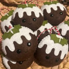 Hand Sewn Felt Christmas Pudding Decoration 