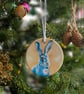 Perfectly Imperfect - Lunar Hare ceramic ornament - a 'second' - Image 3