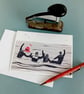 Surfer Christmas Card - pack of 5, surfing, Cornwall, Xmas surf, surfing Santa - Image 4