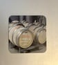 Contains a barrel...  9.5cm cork backed coaster  - Image 1