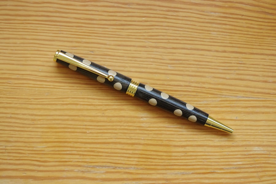 Hand Turned Wooden Pen. English Bog Oak (Free UK Delivery)