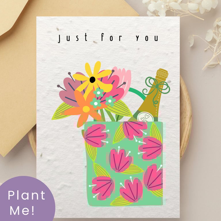 Plantable Wildflower Birthday Card, Eco Friendly Gift, Handmade in the UK