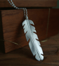 Silver Feather Necklace, Nature Jewellery, Long Feather Pendant - Image 1