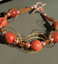 Sparkling Goldstone and Rosegold Hematite Macrame Bracelet 19cm - Image 1