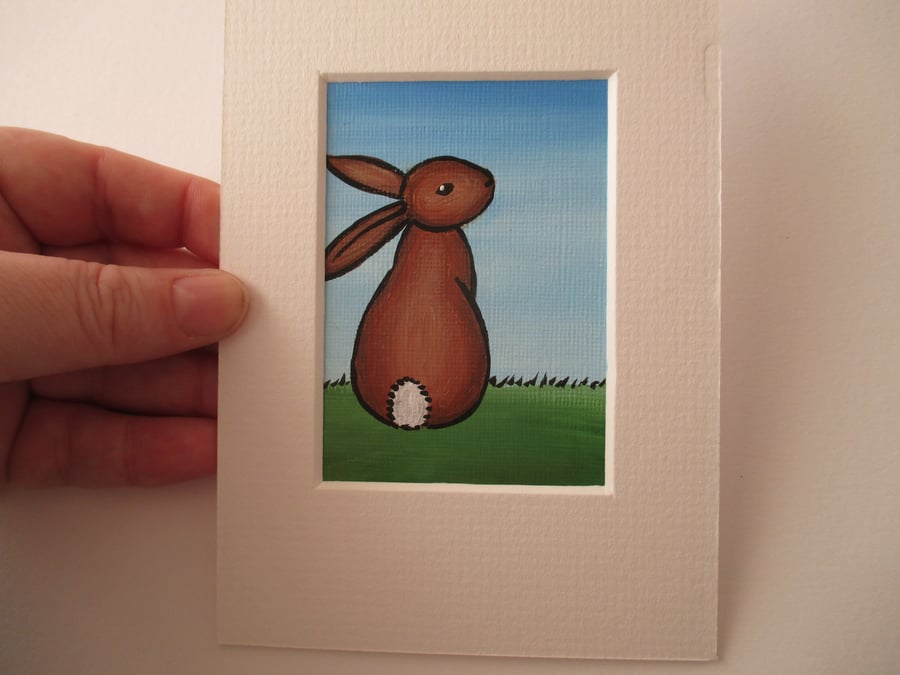 SALE ACEO Rabbit aceo Bunny original art picture painting