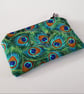 Peacock Feather Multi Purpose Zipper Bag with Matching Small Pouch - Image 9