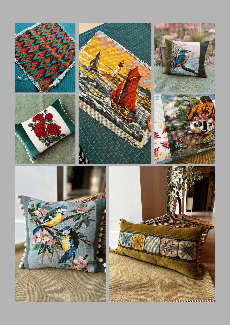  Bespoke Cushion Cover from your own needlepoint, tapestry or embroidery