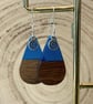Walnut Wood & Resin Teardrop Earrings. - Image 5