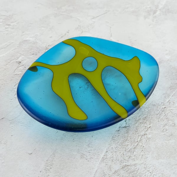 Small Seaglass Style Glass Trinket Dish