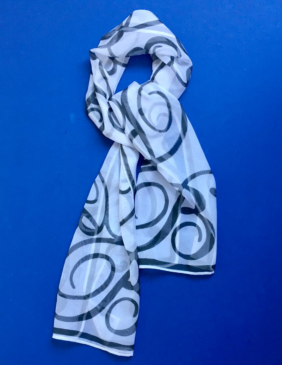 Initial Design Chiffon Scarf