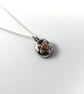 Sterling Silver Pebble Necklace with Star and Copper Heart - Image 7