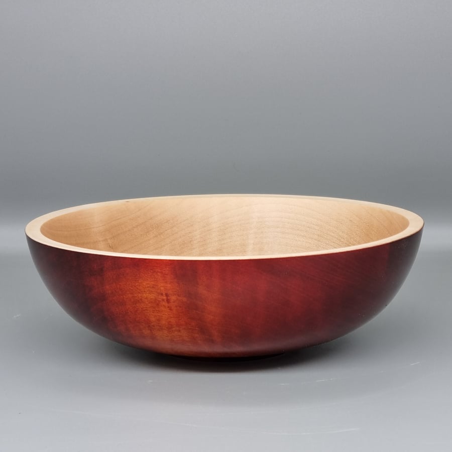 Maple Wood Food-Contact Safe Salad or Fruit Bowl. Professionally Turned