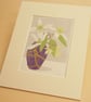 Clematis in Kintsugi Vase - Limited edition Linocut Print - Image 3