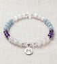 Guardian Angel Crystal Bracelet, Angelite & Amethyst, Personalised Gift - Image 1