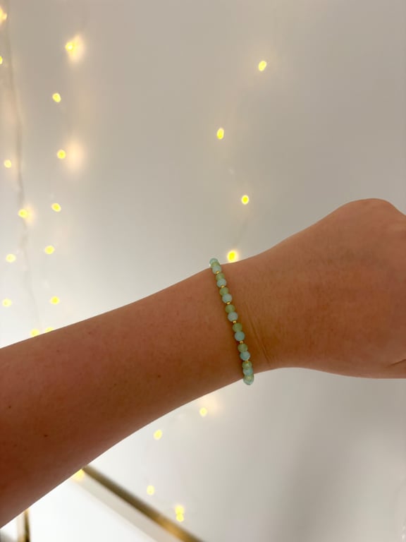 Light Green and Teal Beaded Bracelet