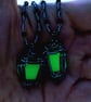 Glow In The Dark Lantern Hand Beaded Gothic Necklace - Image 2