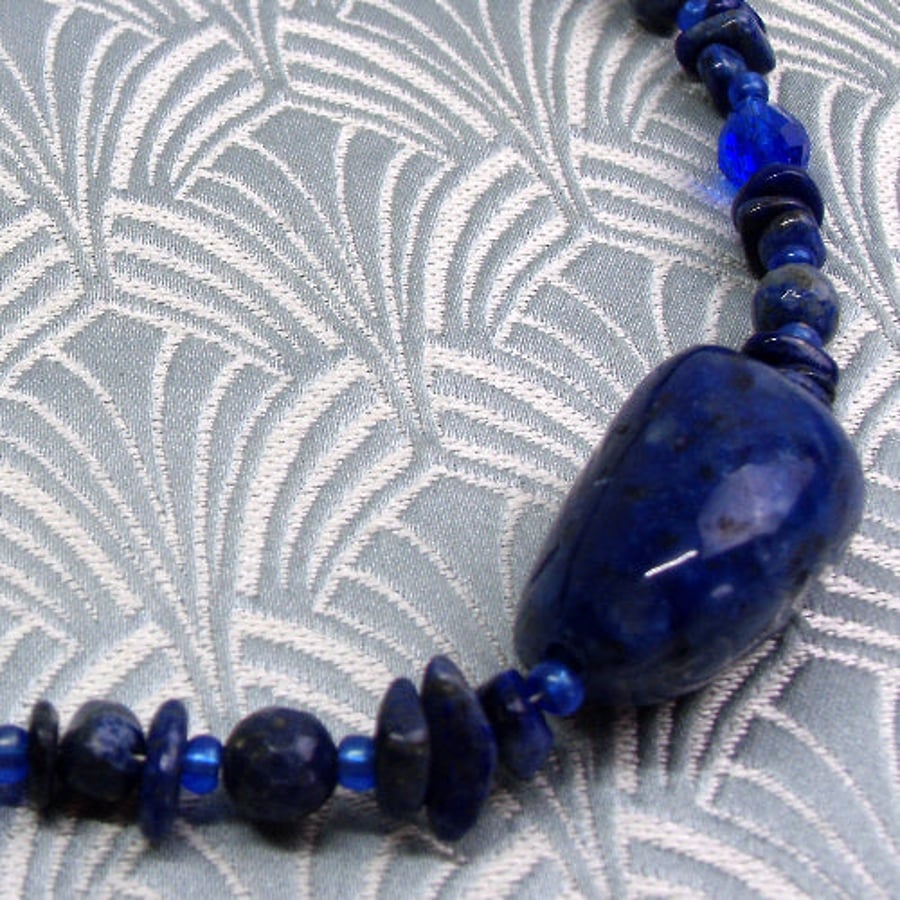 Lapis Lazuli Necklace UK, Blue Necklace, Blue Gemstone Necklace spsA44