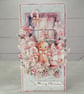 Pink Gingerbread Christmas Card - (112) Handmade Layered Card - Image 1