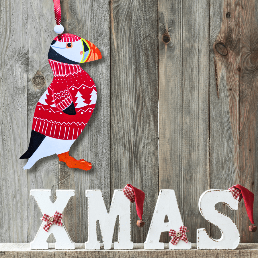 Christmas hanging decorations christmas puffin