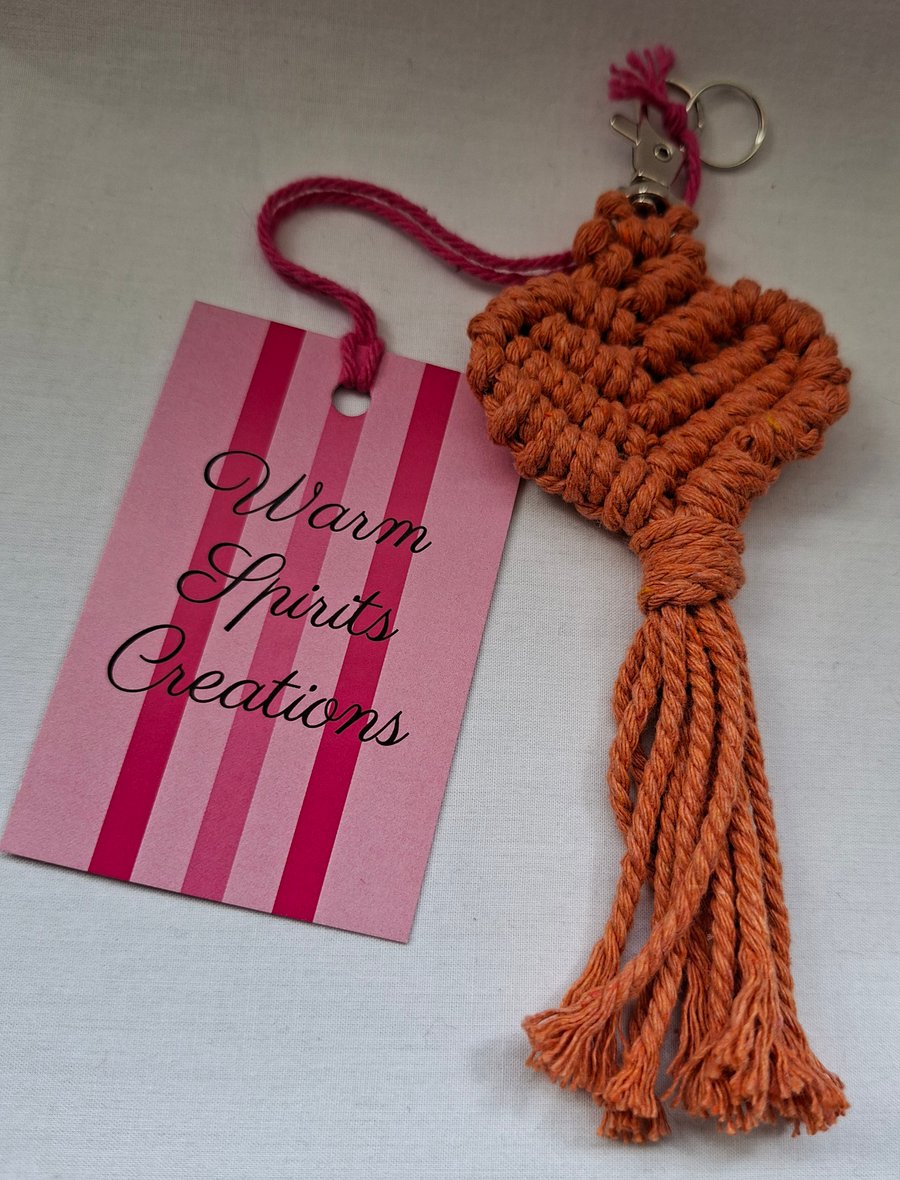 Macrame Heart shaped Keyring