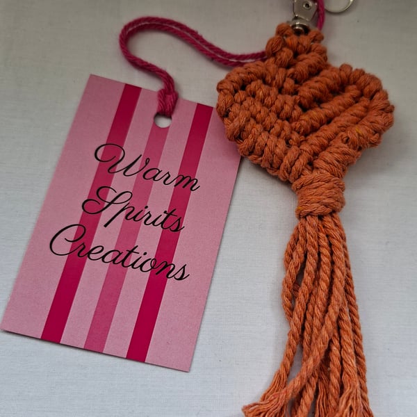 Macrame Heart shaped Keyring