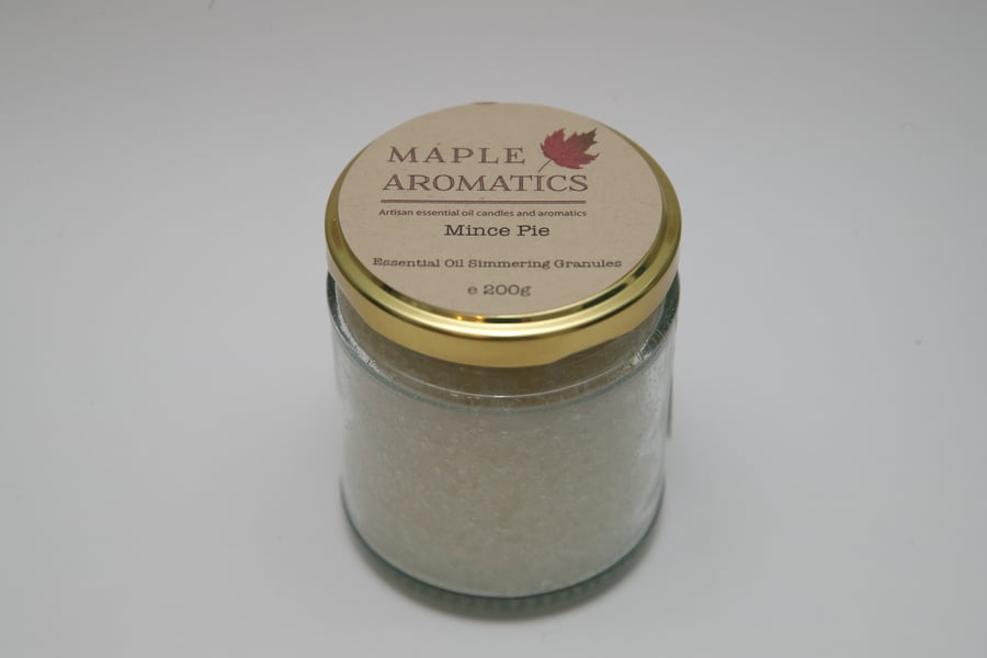 Maple Aromatics Mince Pie Essential Oil Vegan 200g Simmering Granules