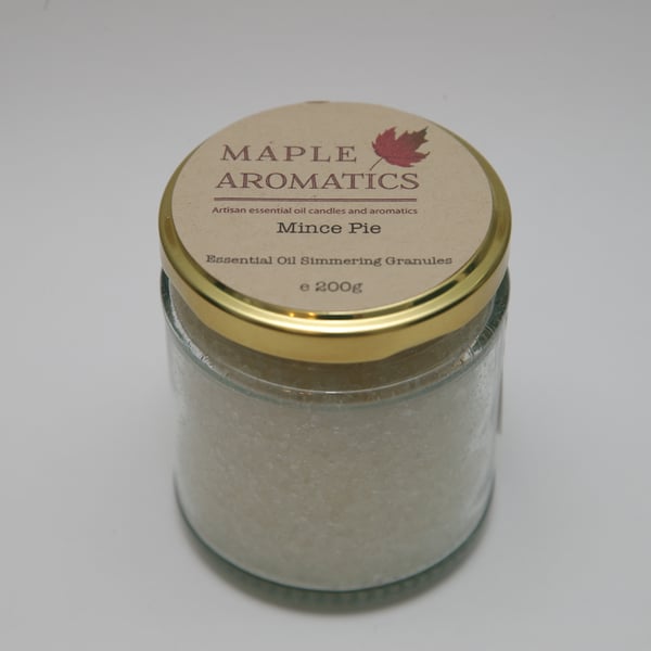 Maple Aromatics Mince Pie Essential Oil Vegan 200g Simmering Granules