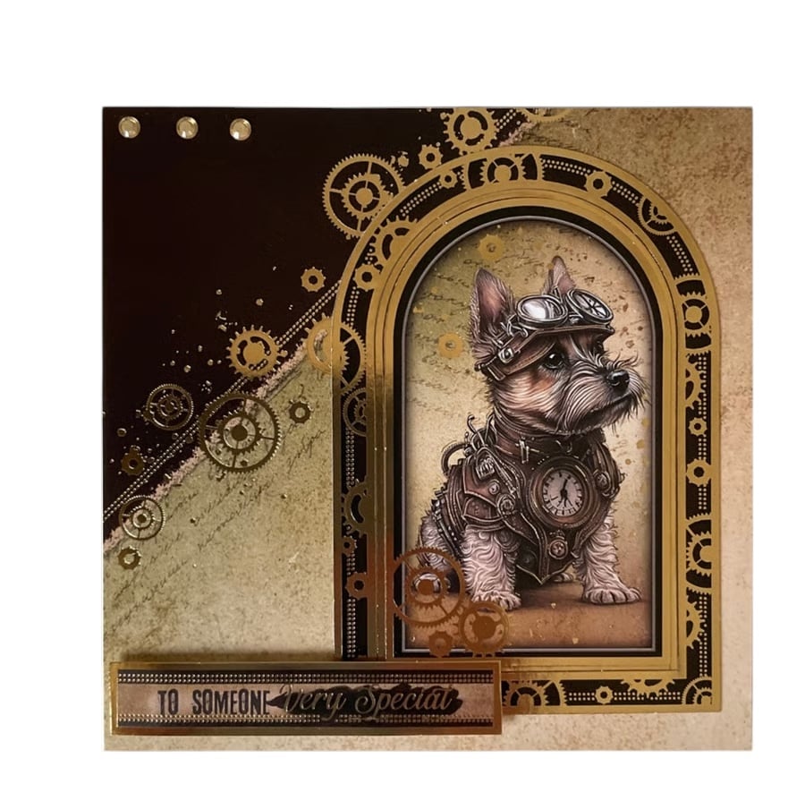 Steampunk Animal Card. Steampunk Special Occasion Card. Steampunk Fantasy card.