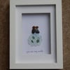Personalised Sea Glass Art framed  - Wedding Anniversary Gift