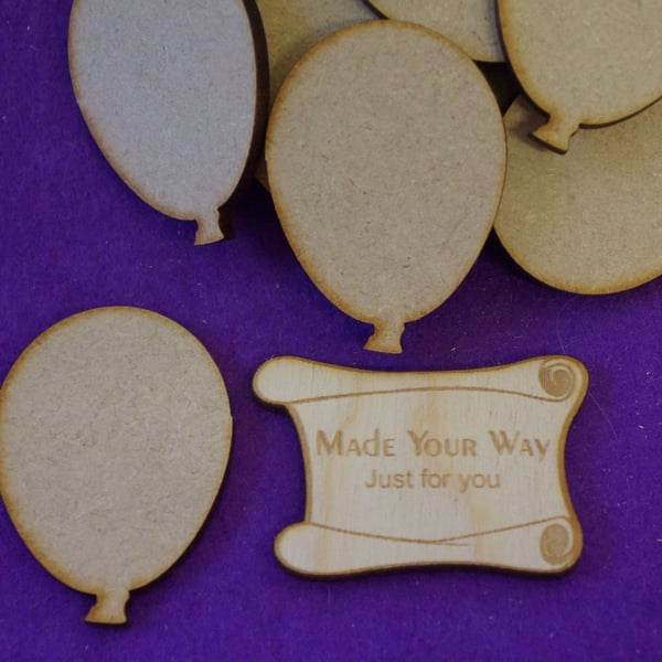 MDF Balloon 5cm - 15 x Laser cut wooden shape