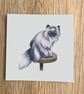 Cat Square Post Card Print - Image 1