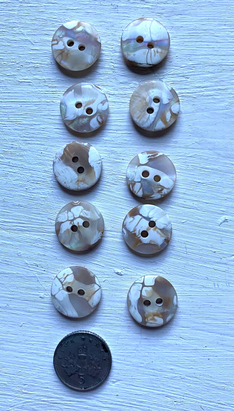 10 very pretty shirt buttons in natural tones