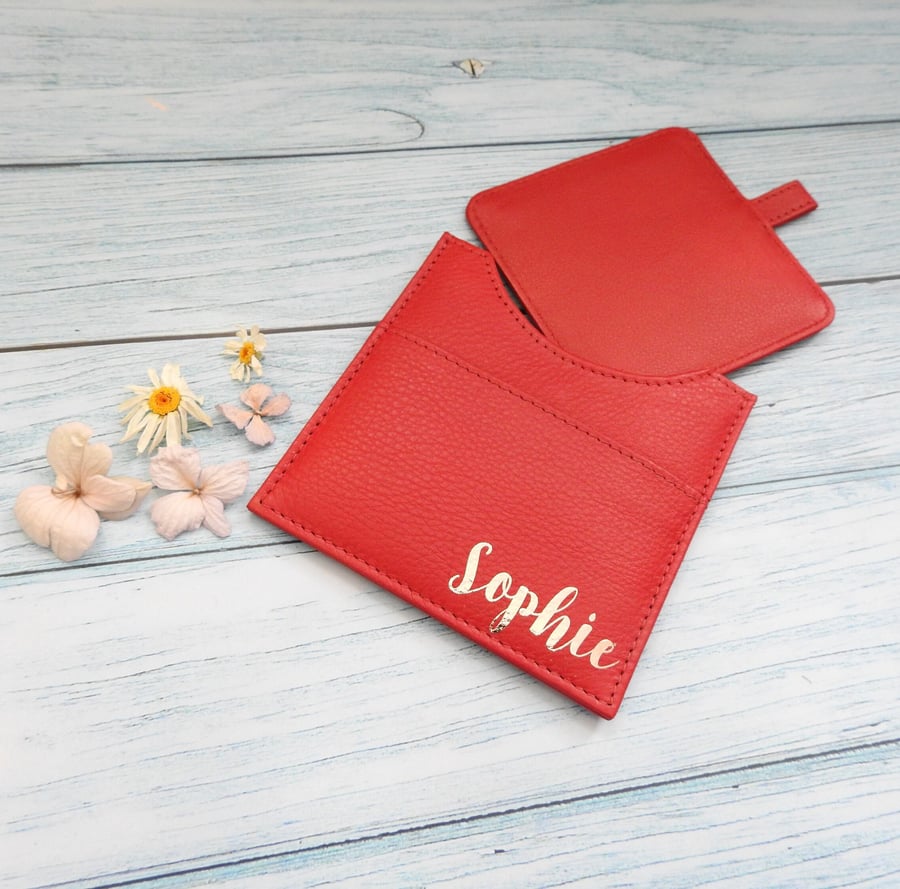 Personalised Pocket Mirror, Personalised Compact Mirror, Leather Mirror, Compact