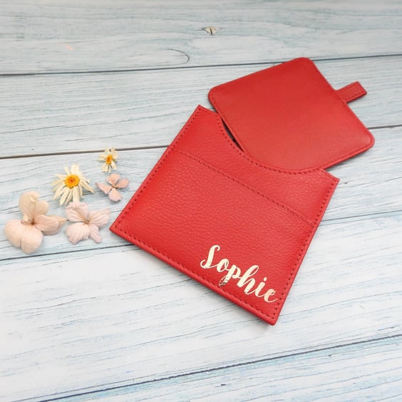 Personalised Pocket Mirror, Personalised Compact Mirror, Leather Mirror, Compact