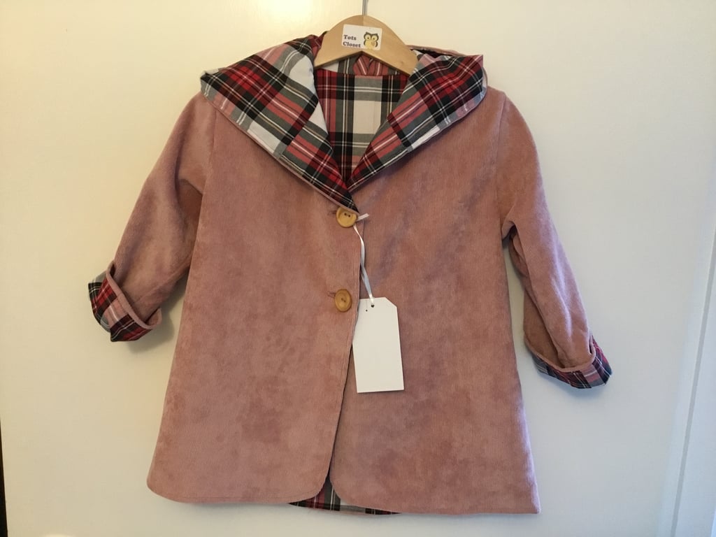 Toddler pink hooded coat