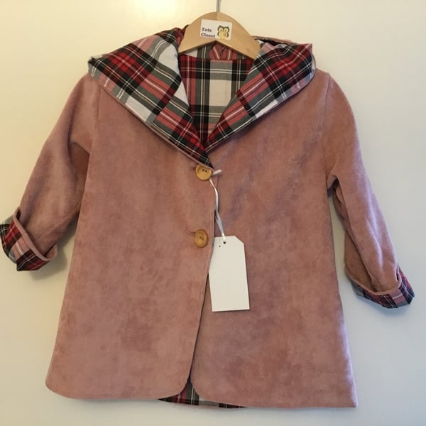 Toddler pink hooded coat