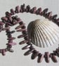 Rhodonite & Purple Aventurine Gemstone Statement Tribal Style Beaded Necklace