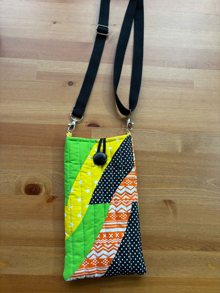 Patchwork crossbody mobile bag