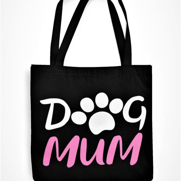 Dog Mum Tote Bag Paw Print Shopper Canvas Bag - Dog Owner Pet Lover Present