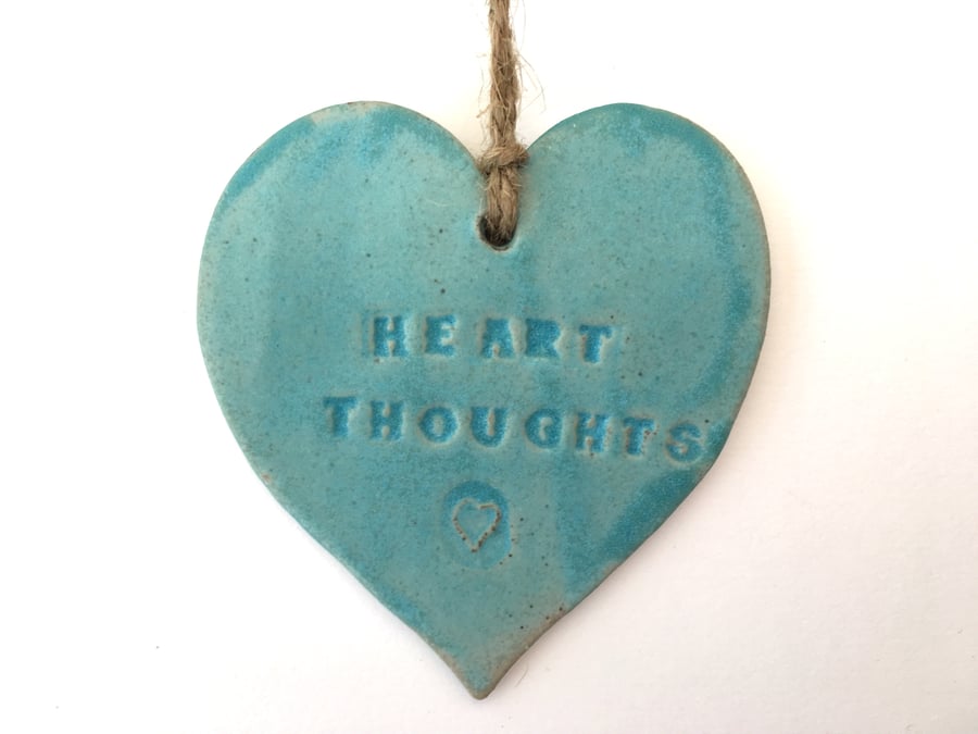 Loveheart hanger, ceramic lovehearts, gift idea, home decor, pottery, UK