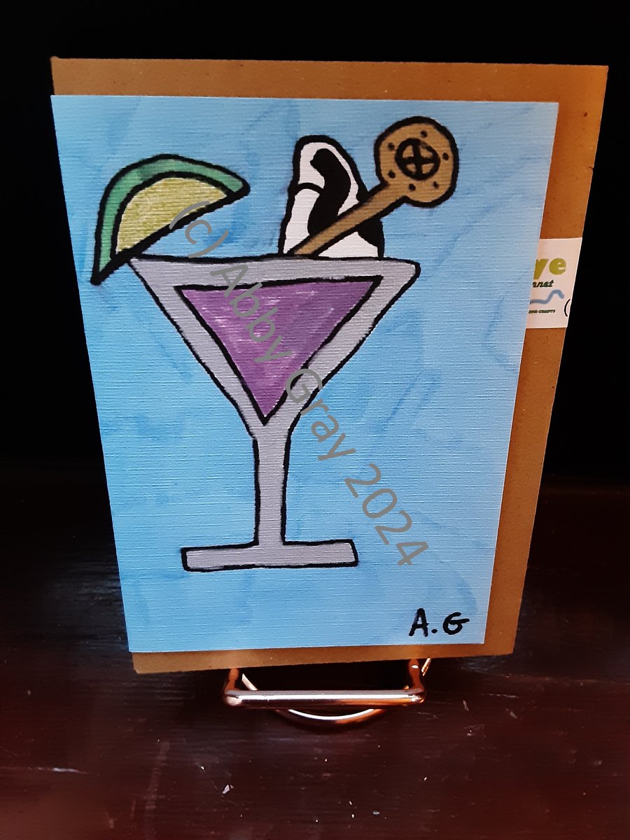 Cocktail Party Glass Greetings Card (Single)