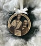 Personalised photo engraved Christmas ornament. Design C8