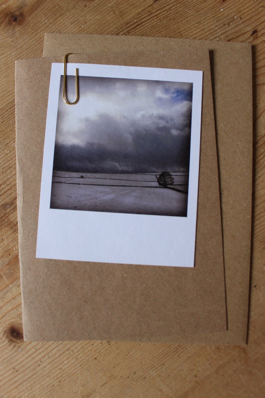 “Polaroid” style photo card: winter