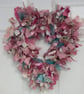 Romantic Pink Heart Rag Wreath - Image 1