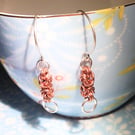 Copper and Sterling Silver Byzantine Earrings (ERMMDGCM3) - UK Free Post