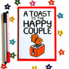 Wedding Engagement Anniversary Announcement Card A Toast To The Happy Couple 