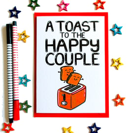 Wedding Engagement Anniversary Announcement Card A Toast To The Happy Couple 