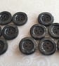 13 16" 20.3mm 32L Mid Grey Polyester broad rim classic Buttons, x 5 - Image 2